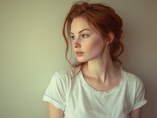 Naklejka premium Woman with Red Hair