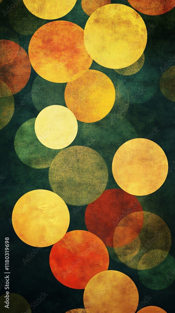 Poster abstract geometric background with colorful circular shapes and textures