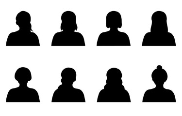 女性のシルエット　アイコンイラストセット　