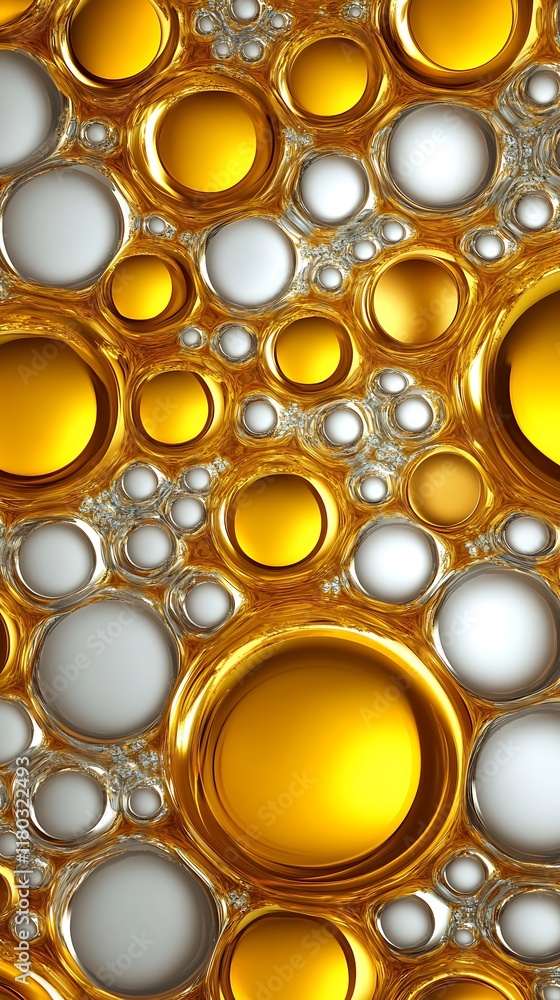 Aufkleber a modern geometric background with shiny gold and silver circular patterns for a stylish look