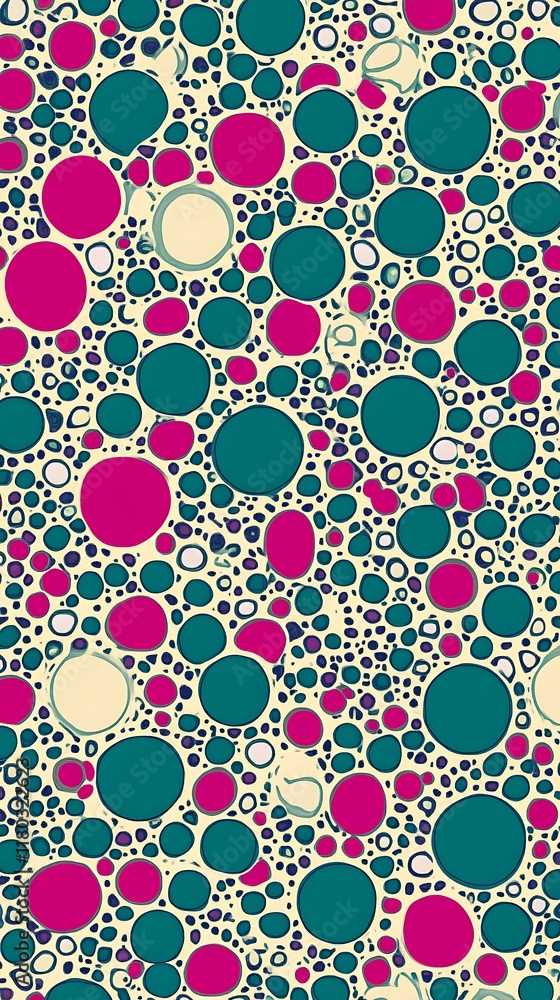 Poster creative geometric background featuring smooth green and pink circular patterns