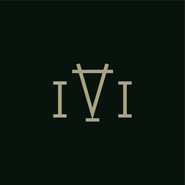 Letter IVI logo design reflects bold uniqueness and modern vibrancy, crafted as an editable vector brand identity.