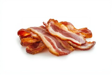 Fototapeta premium Slices of cured bacon isolated on white background