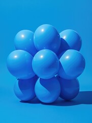 Blue Balloons on Blue Surface