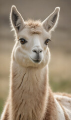 Obraz premium Adorable llama in a pastoral scene with soft light.