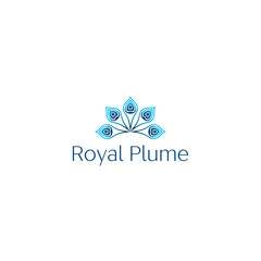 Peacock Royal Plume Feather logo design showcases luxurious elegance and vibrant innovation, crafted as an editable vector brand identity.