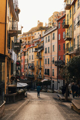 The town of Riomaggiore in the Cinque Terre National Park. Small towns of Italy.