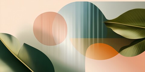 A modern abstract spring poster with geometric shapes
