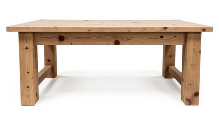 Rustic Light Wood Table with Simple Farmhouse Design
