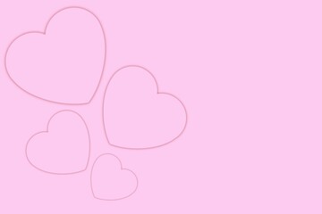 Valentine themed pink hearts background with copy space, perfect for love and romantic themed designs 