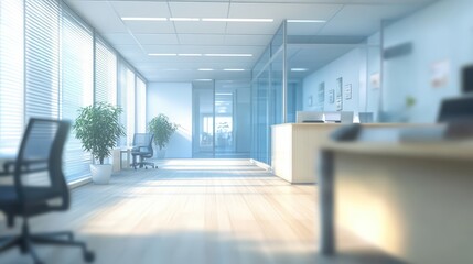 Abstract blurred office interior room