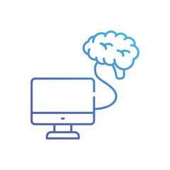Mind-Computer Interface vector icon