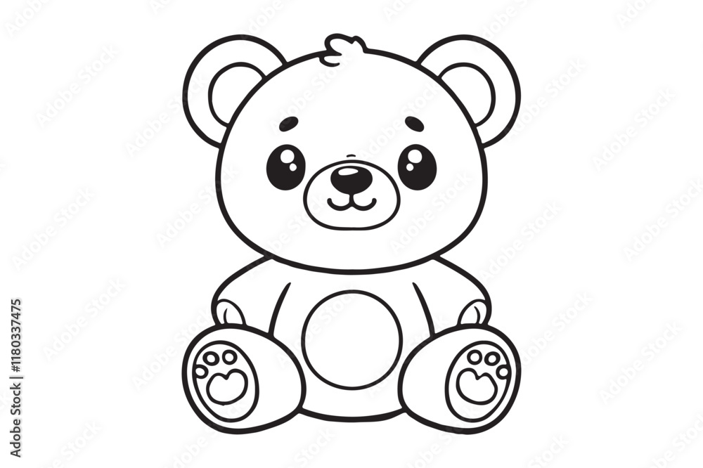 Wall mural Teddy Bear Coloring Pages