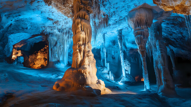 magnificent limestone stalagmite formation