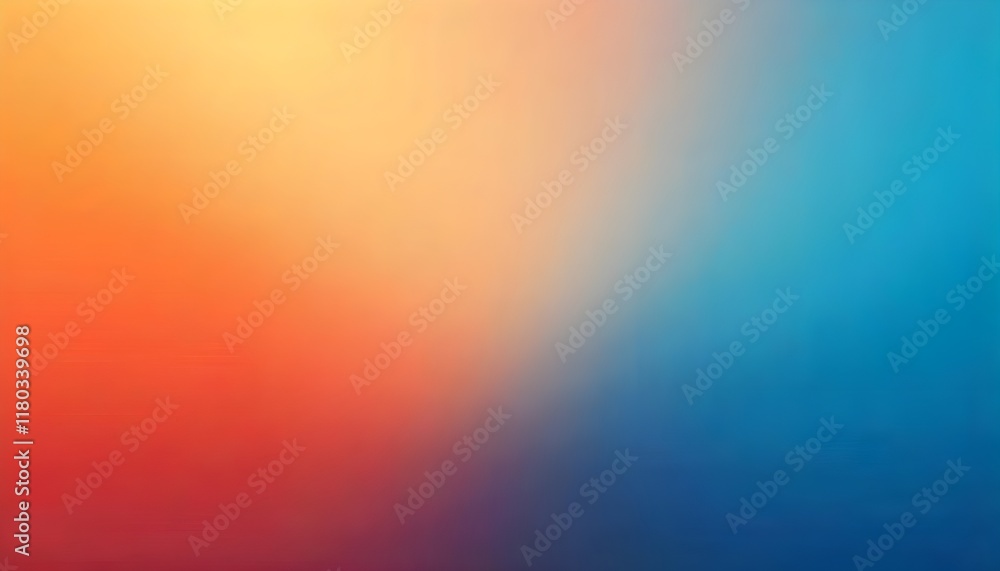 Aufkleber An abstract blurred background featuring a smooth orange and blue gradient with soft transitions and vibrant hues 