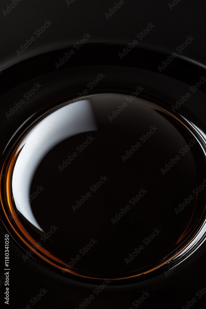 Poster close-up of a black plate with a light source in the center