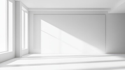 Obraz premium White open space office mock up wall side view