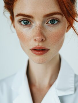 Woman with freckles