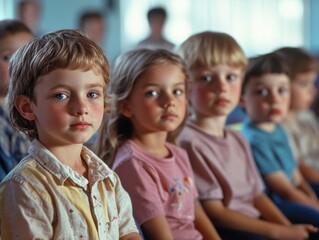 Fototapeta premium Group of children sitting together