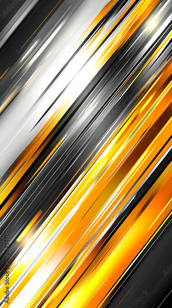 Poster geometric background with black, gold, and silver diagonal patterns creating a sleek and modern desi
