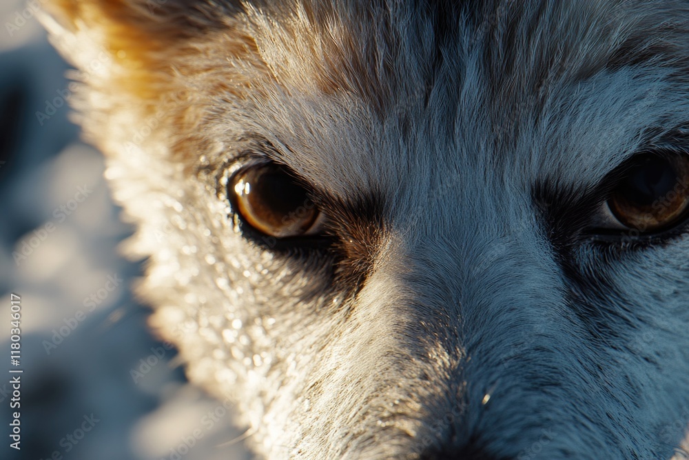 Aufkleber a close-up shot of a dog's face with a blurred background, perfect for using as a symbol or illustra