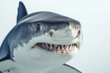 Naklejka premium A close-up of a toy shark's mouth, wide open in a playful pose