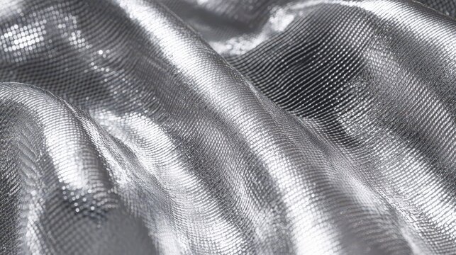 Silver metalic grainy texture, silver wave cloth wave background for your designSilver metalic grainy texture, silver wave cloth wave background for your design