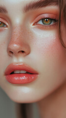 Fototapeta premium Beauty portrait of a beautiful woman with bright makeup