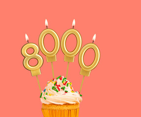 Number of followers or likes - Candle number 8000