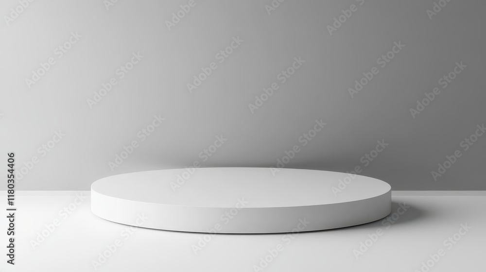Wall mural white room background. abstract empty studio. horizontal bg. light scene for product. simple grey ne