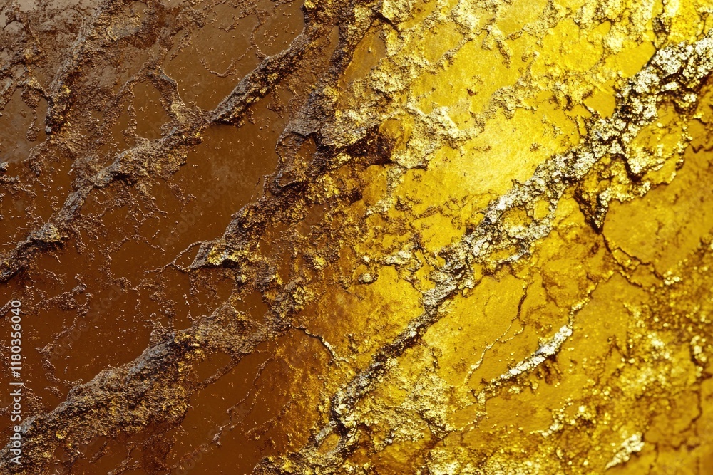 Poster a close-up shot of a textured yellow and brown wall with unique patterns