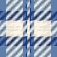 Fototapeta premium Sale tartan pattern fabric, deluxe texture plaid seamless. Expensive check textile background vector in blue and light colors.