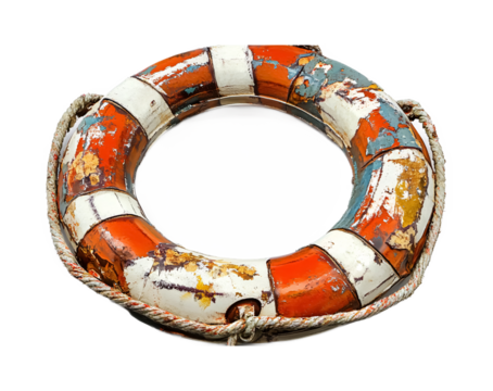 Essential Life Preserver for Water Safety Isolated on White Background
