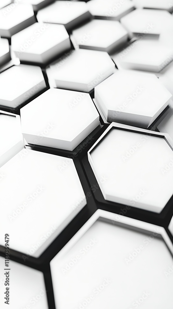 Aufkleber abstract geometric backdrop with black and white hexagonal patterns for a stylish visual background 