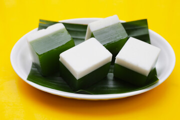 Pandan and coconut jelly, Thai dessert