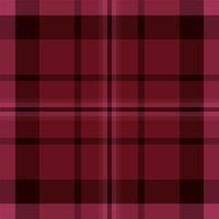 Sheet seamless textile texture, winter tartan fabric plaid. Scotland check background vector pattern in red and dark colors.