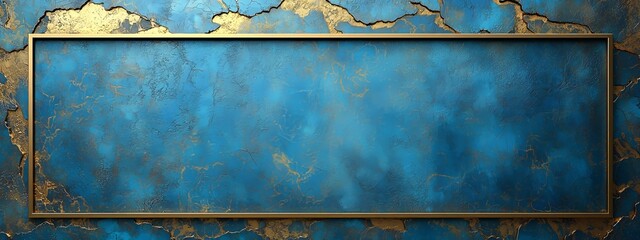 Gold Framed Teal Textured Background Design