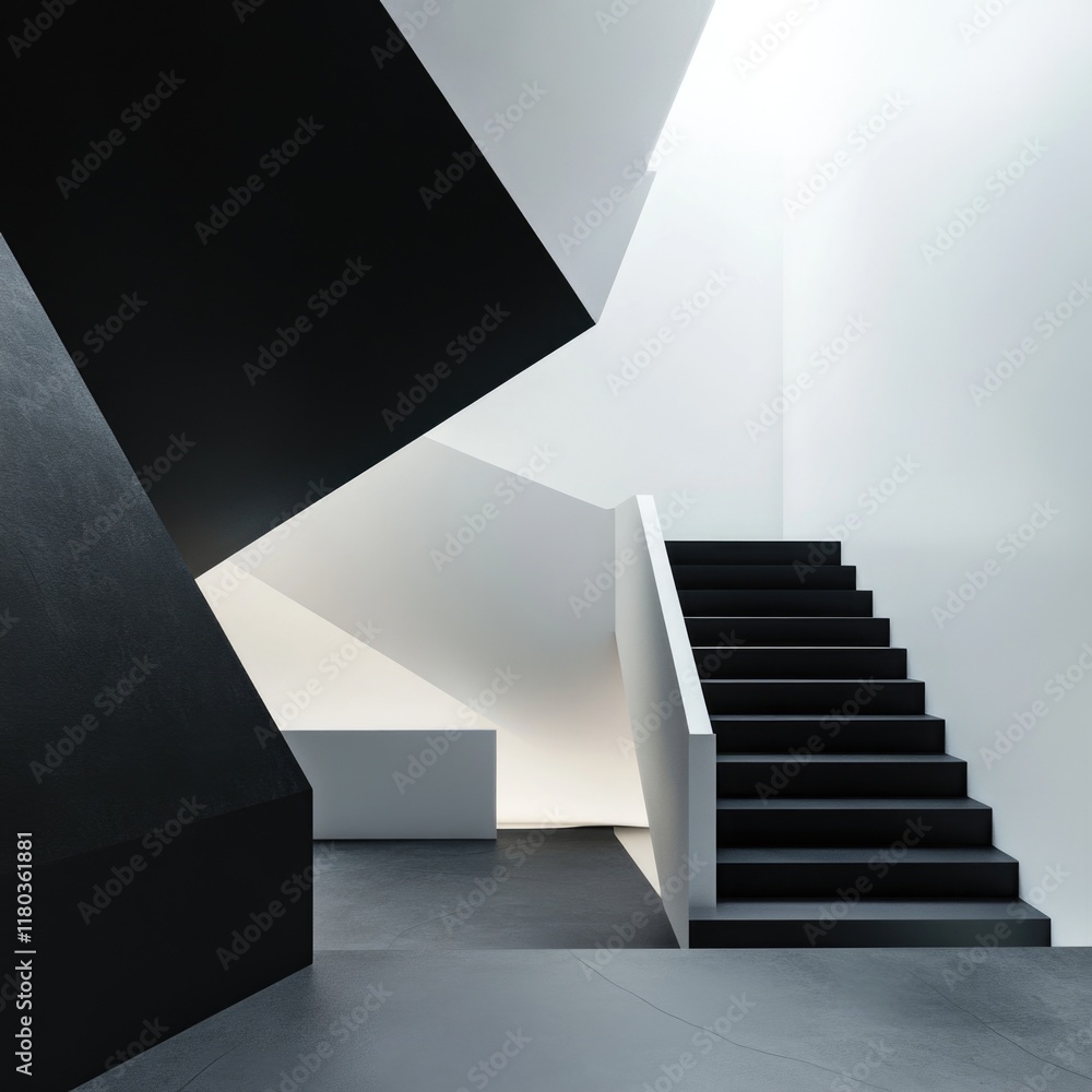 Aufkleber a classic staircase in a building, ideal for use in architecture or interior design contexts