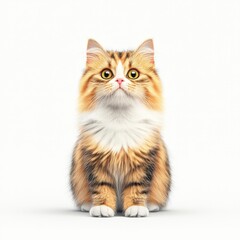 Obraz premium A charming portrait of a fluffy Turkish Van cat , showcasing its adorable features and vibrant fur. Perfect for pet lovers and animal enthusiasts.