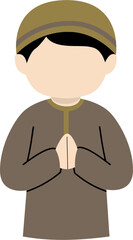 Muslim boy greeting illustration
