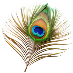 Fototapeta premium Vibrant peacock feather showcasing stunning colors and intricate patterns found in nature