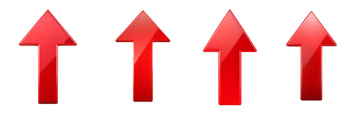 Bright red upward arrow indicating direction in a user interface, ideal for navigation or progress representation