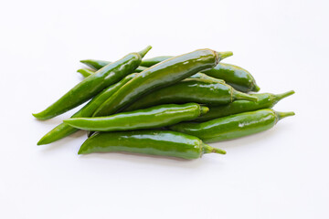 Chili peppers on a white background.