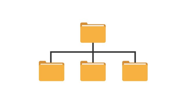 Folder and Subfolder Pop-Up Animation with Transparent Background
