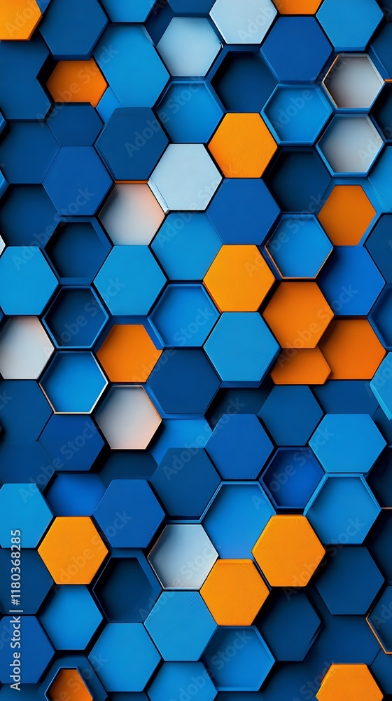 Aufkleber abstract geometric background featuring hexagonal patterns in a beautiful combination of blue and or