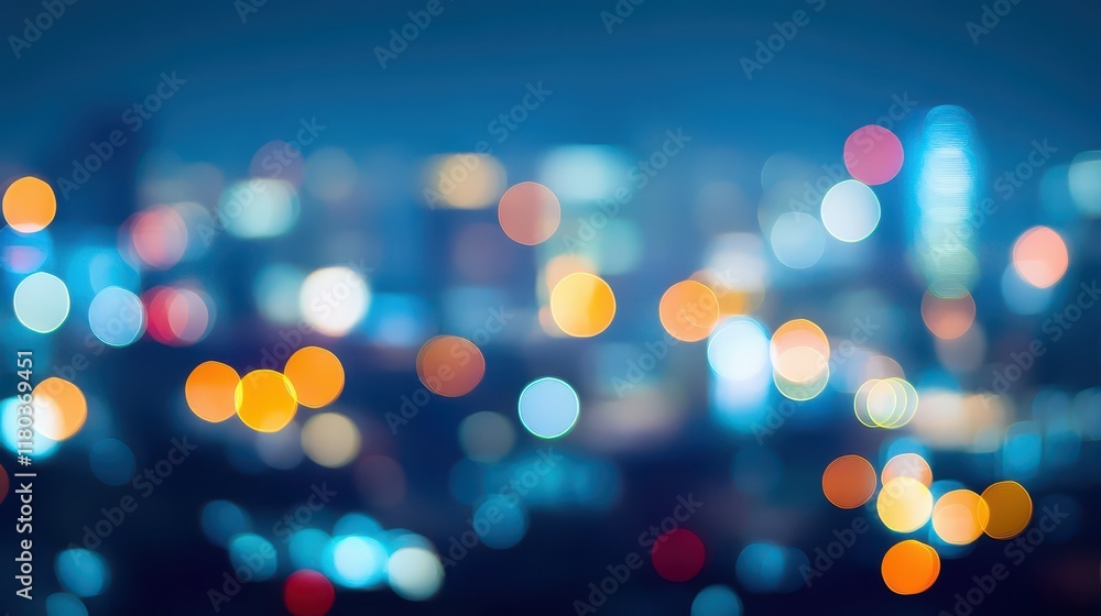 Poster blurred heart bokeh background with abstract motion of city lights at nightblurred heart bokeh backg