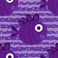 Ocean seamless fish pattern for wrapping paper and fabrics and linens