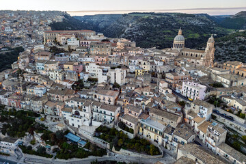 Naklejka premium Ragusa Ibla al tramonto