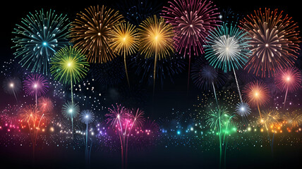 Fototapeta premium fireworks on the sky