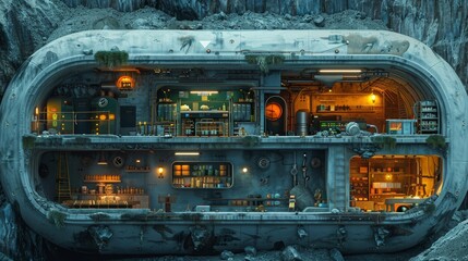 a reinforced underground fallout shelter